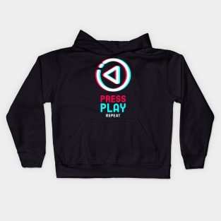 PRESS PLAY REPEAT - GAMER Kids Hoodie